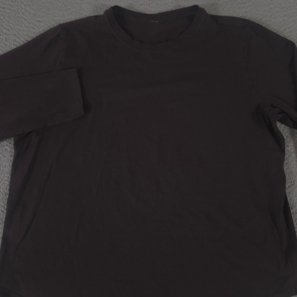 Lululemon Top Womens XL Brown Love Long-Sleeve Pima Cotton Crewneck Athletic